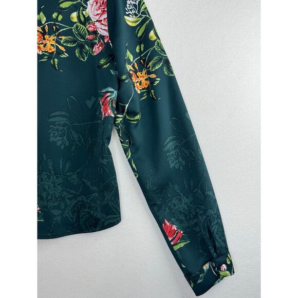 BCBGeneration Long Sleeve Pintuck Floral Blouse Womens Small1 - Picture 8 of 11